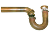 Westbrass D400G-RAW 1-1/2 17 ga. Tubular Ground Joint P-Trap with Bell Flange, Unfinished