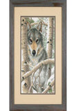 Dimensions Wintry Wolf Stamped Cross Stitch Kit, 9 W x 14 H Gray
