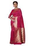 Leriya Fashion Saree for Women | Golden Saree for Women | Cotton Silk Saree for Women | Saree (Pink)