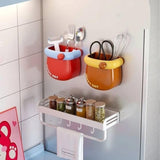 LEPLION Plastic Kitchen Refrigerator Sundries Storage Box Magnetic Adsorption DualMode Desktop Pen Holder Creative
