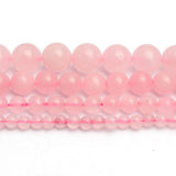 Asingeloo Rose Quartz Gemstone Round Pink Beads 15 Inch 8mm Crystal Natural Loose Beads Energy Stone Healing Power for Jewelry M