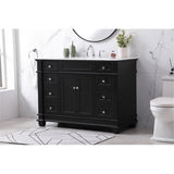 Elegant Decor Wesley 48 Solid Wood Steel Single Bathroom Vanity Set In Black