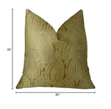 Plutus Brands Plutus Leaf Pod Handmade Throw Pillow, 20 X 20, Gold