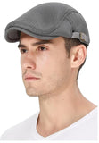 Clothera Men Breathable Mesh Summer Hat Newsboy Beret Ivy Cap Cabbie Flat Cap (Grey)