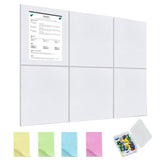 Vuzvuv 6 Pcs Square Bulletin Board with 50 Pushpins & Sticky Note Adhesive Cork Board for Wall