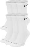 Nike Mens DriFit EverydayPlus Cushioned Crew Socks | Cotton (EverydayPLUS, White, Large, 6 Pairs)