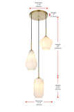 Elegant Lighting Living District Indoor Modern Home Decorative Bright Ceiling Gene 3 Light Chrome And Frosted White Glass Pendan