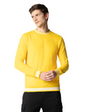 Fyltr Men'S Crewneck Sweatshirt With Stripe Rib Detail - Full Sleeve | Utility Pockets | Casual Winterwear For Men Mellow Yellow,Mellow Yellow,Mellow Yellow,S