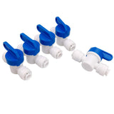 PureSec Inline Shut Off Ball Valve 3/8 inch OD Tubing&Hose&Pipe Use Plastic Quick Connect Fittings for Water Purifier RODI Syste