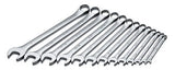SK Professional Tools 86017 13Piece 12Point Fractional Long Combination Wrench Set SuperKrome Finish, Set of 13 Chrome Wrenc