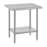 ROCKPOINT SS304 Top All Stainless Steel Table for Prep & Work 24x30 Inches, NSF Commercial Kitchen Heavy Duty Table with Adjusta