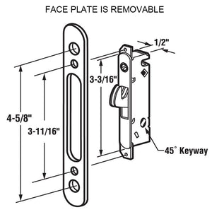 ALLYWASAI Patio Sliding Door Handle Set with Mortise Lock, Key Cylinder and Keeper, Replacement Handle Lock Set Fits Door Thickn