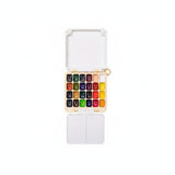 ZOOMELLA MultiFunction Travel Watercolor Palette All in Single Portable Watercolor Palette Easy to Carry Travel Paint Box 24 Gr