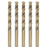 Metric Cobalt Drill Bits 10mm 5PCS, M35 high Speed Steel, high Hardness Straight Shank Drill, Mechanical or Hand Drill for Drill