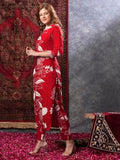 Anni Designer Women'S Rayon Blend Straight Printed Kurta With Pant (Anaar-Red-Vks02_S_Red_Small),Red,S,Rayon Blend,Classic,