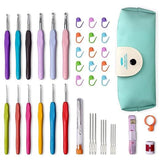 Buymz Crochet Hooks Set, Realplus 41 Pcs Full Size Crochet Set, Ergonomic Soft Grip Rubber Handles, Crochet Kits For Beginners A