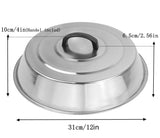 12 Inch Heavy Duty Cheese Melting Dome - Stainless Steel Griddle Grill Accessories - Durable Round Basting, Steaming Cover - Hea