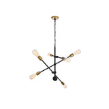 Living District Indoor Modern Home Decorative Bright Ceiling Axel 6 Lights Black Pendant