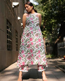 Anni Designer Women'S Rayon Blend Straight Block Printed Kurta With Pant (Gulbagh Multi_M_White_Medium),White,M,Rayon Blend,Regular,