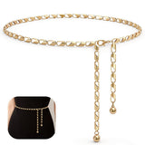 Zibuyu Geometric Chain Belt For Women Adjustable Multi Layer Metal One Size