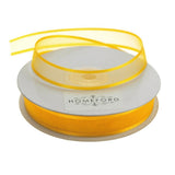 Homeford Satin-Edge Sheer Organza Ribbon, 5/8-inch, 25-Yard, Light Gold
