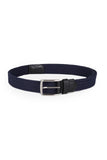 Men Navy Textured Genuine Leather Belt