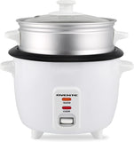 OVENTE Electric Rice Cooker and Food Steamer - 10-Cup Cooked Capacity (5 Cups Uncooked), Nonstick Removable Pot, Keep Warm Funct