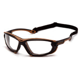 Carhartt Toccoa Safety Glasses, Black/Tan Frame, Clear H2MAX AntiFog Lens