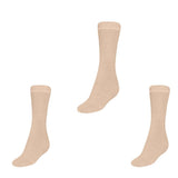 Mukhaksh (Pack Of 3 Pairs Boys Kids Cotton Comfortable Beige Socks Calf Length Long School Uniform School Dress Beige Socks, 15