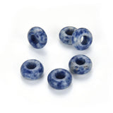 Adabele 30pcs Natural Chinese Sodalite Gemstone 8x14mm Donut Rondelle Beads Large Hole ID 5.6mm for DIY Craft Jewelry Making GW-