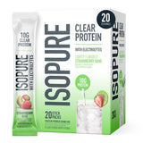 Isopure Clear Protein Stick Pack, Strawberry Kiwi, 20 Count (Pack of 1)