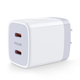 25W Type C Charger Block, USB C Cube Dual Port USB C Wall Adapter C Wall Charger Box Fast Charging Brick for Samsung A17 5G/S25 