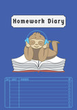 Homework Diary: For Kids And School Uk | Sloth Homework Planner And Record Book Boys Girls | Back To School Notebooks A4 | Undat
