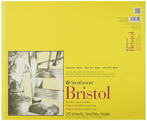 Strathmore 300 Series Bristol Smooth Pad, 14''X17'' Tape Bound, 20 Sheets