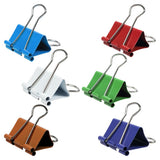 JAM PAPER Colorful Binder Clips - Medium - 1 1/4 Inch (32 mm) - Assorted Binderclips - 6 Packs of 15