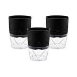 Hug A Plant | Lobello 10Cm Selwatering Round Plastic Pot (4Inch|10Cm) (Pack Of 3) (Black)