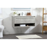 Elegant Decor Roman 40 Aluminum Alloy Mdf Single Bathroom Vanity In Gray