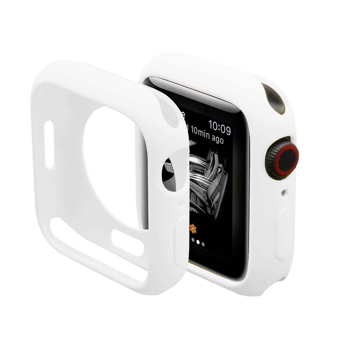 Hontao Ultra Thin Soft TPU Shockproof Bumper Case for iWatch Apple Watch Series 10 White 46mm