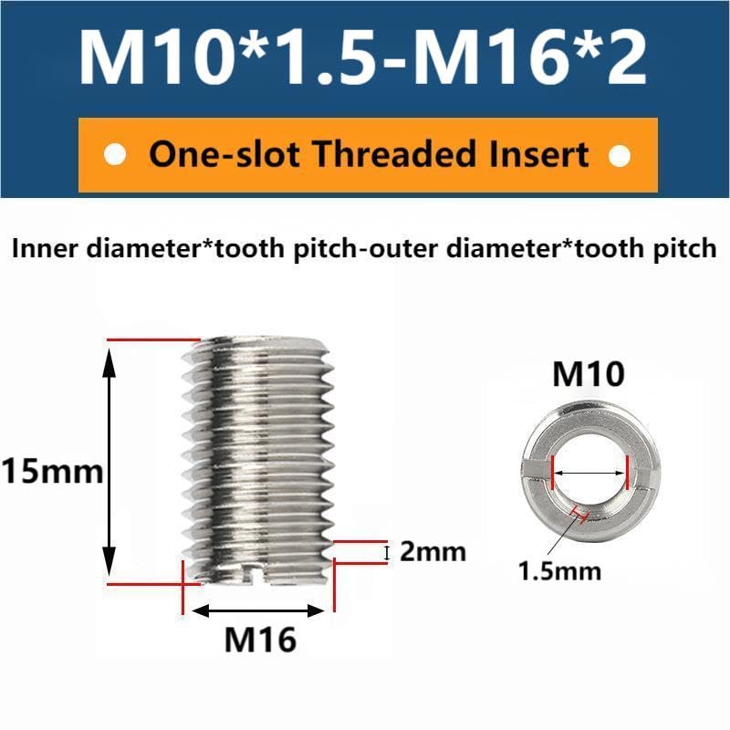 10pcs 15mm Male Female Thread Reducing Nut, Stainless Steel Thread Reducing Nut for Used Aviation Automobiles Steam Turbines