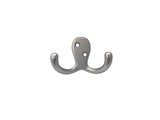 QCAA Premium Double Robe Hook, 2-3/4, Zinc Die Cast, Satin Matte Nickel, Made in Taiwan, 10 Pack