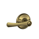 Schlage F40 VLA 609 16080 10027 134 N N SL Avila Bed and Bath Lever, Antique Brass