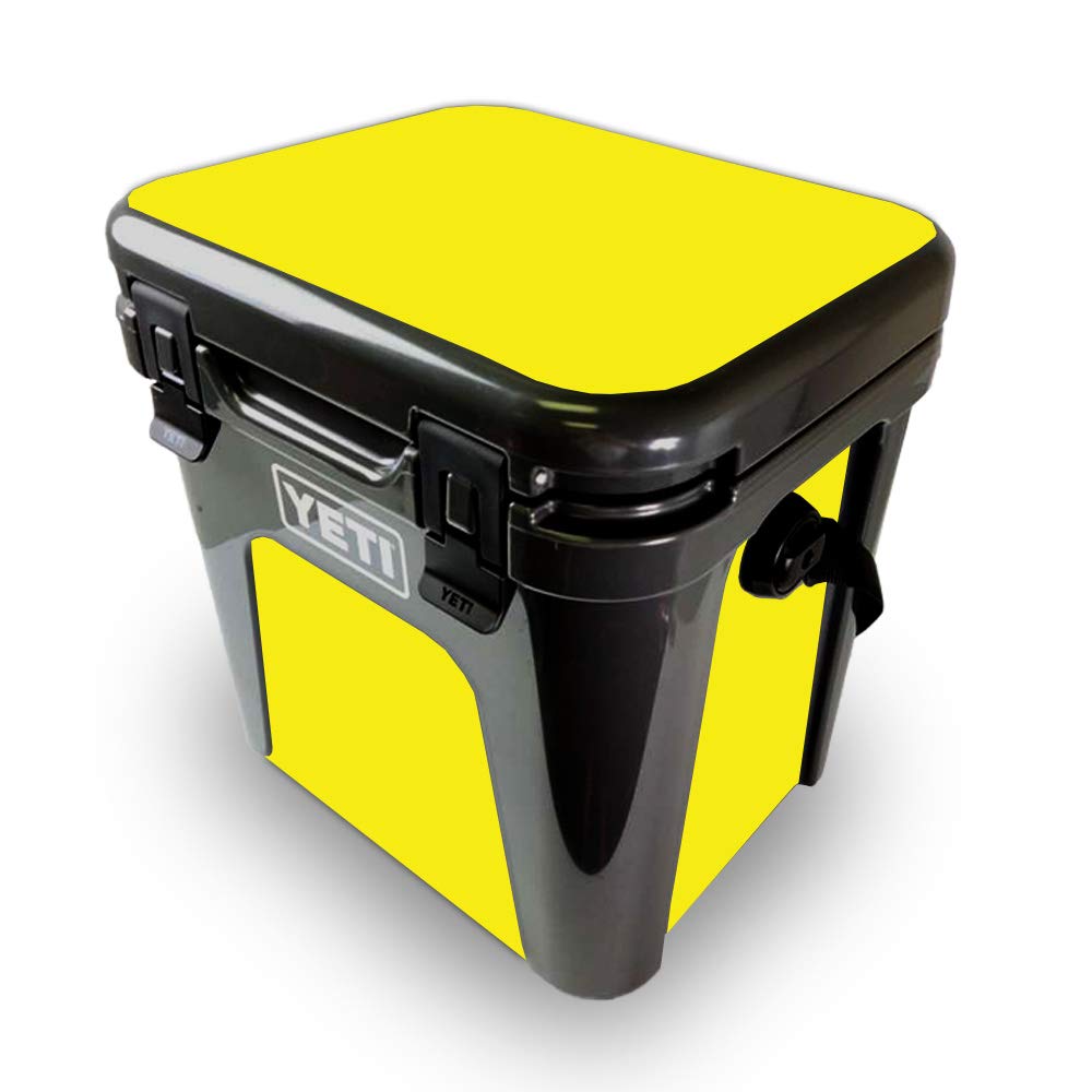 Mightyskins Skin Compatible With Yeti Roadie 24 Hard Cooler - Solid Yellow | Protective Viny Wrap | Easy To Apply And Change Styles | Made In The Usa,Cooler Accessories