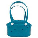 Snappsy Tote Bag With Drainage Holes NonSlip Eva Tote Perforated Coastal Tote For Pool, Travel Sky Blue