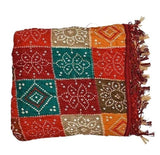 Women Rajasthani Traditional Silk Bandhej Dupatta, Multicolor, 2.25Mtr