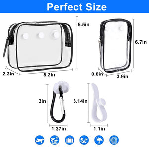 Everfunny 2 Packs Clear Bogg Beach Tote Bag with 2 Pack Insert Hooks Accessories for Bogg Bags Travel Makeup Clean Toiletry Brus