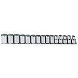 1/2 Drive 15 Piece Metric Socket Set 12 Point