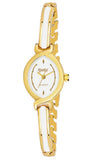 Ajanta Quartz Stainless Steel Watches Plated Analog Studded Gold-Silver Band And Oval Dial Women'S Watch For Girls &Miss &Ladies