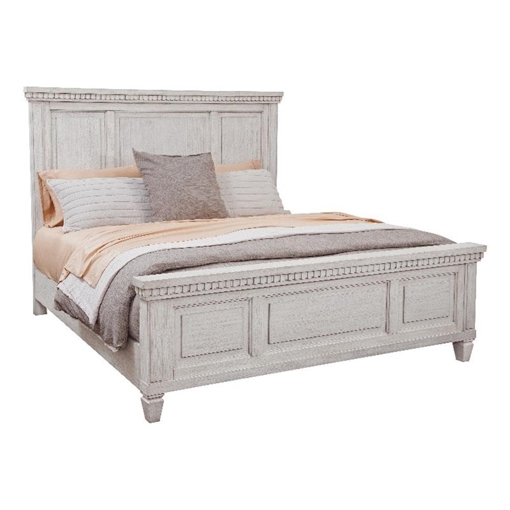 American Woodcrafters 66' W Salter Path Wood Queen Panel Bed In Oyster White