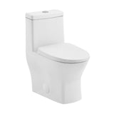 Swiss Madison SM1T257 Sublime II Compact 24 Length One Piece Toilet Dual Flush 1.1/1.6 GPF with Side Holes, Glossy White