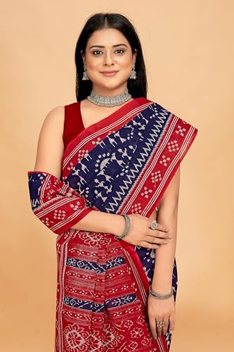 Tamaira Fashion Women'S Plain Cotton Saree (2483_Indigo Blue